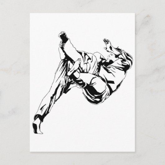 空手と柔道。投げ技 ポストカード (正面)