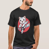 空手と猫 Tシャツ (正面)