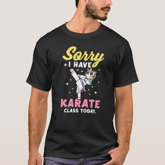 空手のために空手の学生のための女の子ユニコーン Tシャツ (正面)