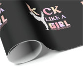 空手のテコンドー自生少女戦闘おもしろい ラッピングペーパー (ロールコーナー)