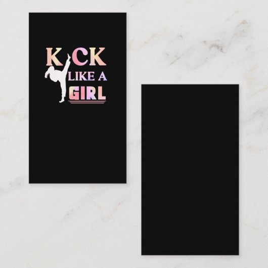 空手のテコンドー自生少女戦闘おもしろい 名刺 (正面/裏面)