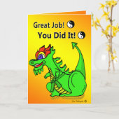 空手のドラゴンのグリーンベルトのプロモーションの挨拶状 カード (黄色い花)