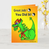 空手のドラゴンオレンジベルトのプロモーションの挨拶状 カード (黄色い花)