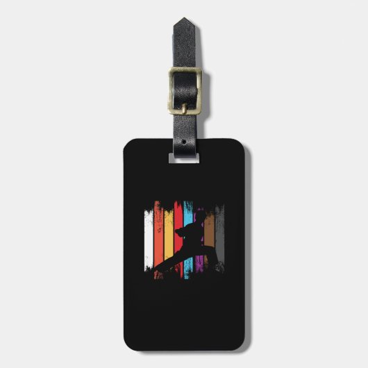 空手のベルトカラーシルエット ラゲッジタグ (正面縦)