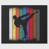 空手のベルトカラーシルエット ラッピングペーパー (フラット)