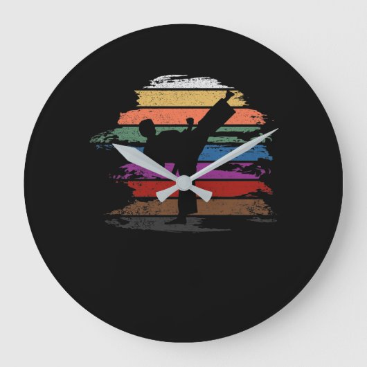 空手のベルトカラーズ ラージ壁時計 (正面)