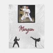 空手の冬疑問に思の写真と名前 フリースブランケット (正面)