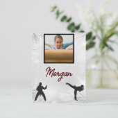 空手の冬疑問に思の写真と名前 ポストカード (スタンド正面)