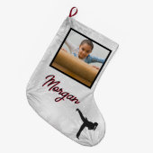 空手の冬疑問に思の写真と名前 ラージクリスマスストッキング (正面 (吊り時))