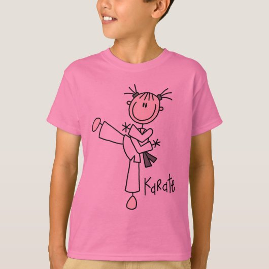 空手の女の子のTシャツおよびギフト Tシャツ (正面)