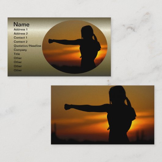 空手の女の子 名刺 (正面/裏面)