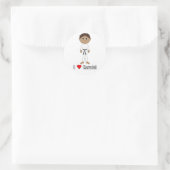 空手の少年：私は空手が大好き ラウンドシール (バッグ)