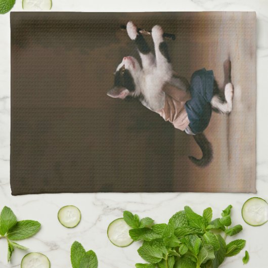 空手の猫 キッチンタオル (折り畳み)