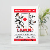 空手の誕生日パーティー招待状（女の子用） 招待状 (スタンド正面)