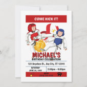 空手の誕生日パーティー招待状（男の子用） 招待状 (正面)