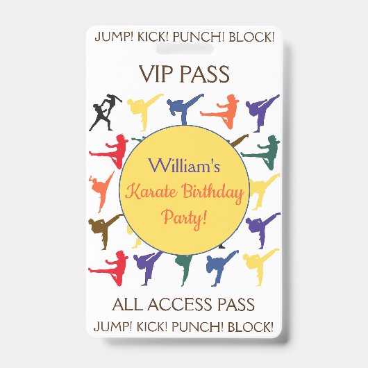 空手の誕生日パーティーVIPオールアクセスパス バッジ (正面)