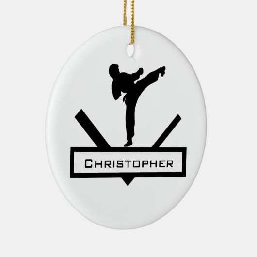空手の蹴りの名前入りな一流のオーナメント セラミックオーナメント (右)