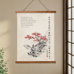 空手の道 - 船越義珍の智慧 吊り下げ型タペストリー