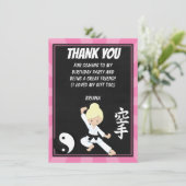 空手の金髪少女パーティー感謝カード 招待状 (スタンド正面)