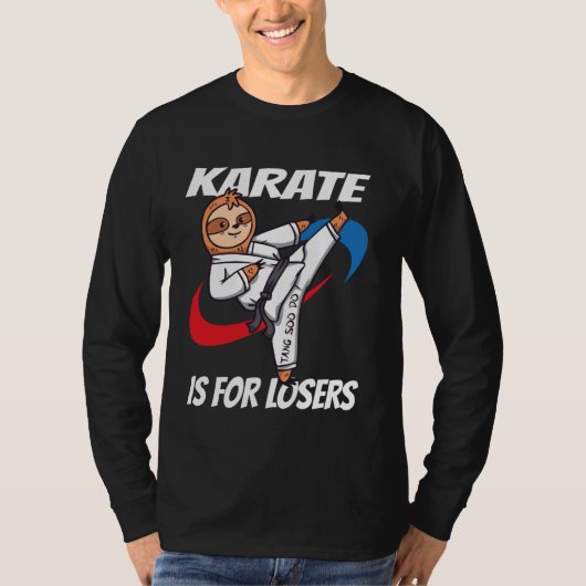 空手は負け組の唐祖道米国国旗に向けられている Tシャツ (正面)