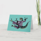 空手を行うラプターのイラストレーション。 カード (正面)