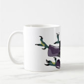 空手を行うラプターのイラストレーション。 コーヒーマグカップ (左)