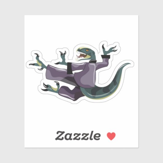 空手を行うラプターのイラストレーション。 シール (シート)