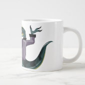 空手を行うラプターのイラストレーション。 ジャンボコーヒーマグカップ (右)