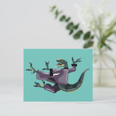 空手を行うラプターのイラストレーション。 ポストカード (スタンド正面)