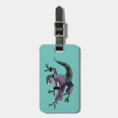 空手を行うラプターのイラストレーション。 ラゲッジタグ (正面縦)