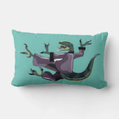 空手を行うラプターのイラストレーション。 ランバークッション (裏面)