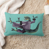 空手を行うラプターのイラストレーション。 ランバークッション (ブランケット)