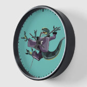 空手を行うラプターのイラストレーション。 壁時計 (傾斜)