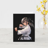 空手アニメ女子 テコンドー格闘家 武道 カード (黄色い花)