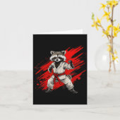 空手アライグマモチーフ テコンドー 柔術 MMA カード (黄色い花)