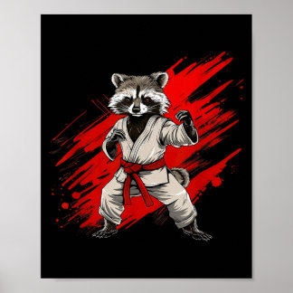 空手アライグマモチーフ テコンドー 柔術 MMA ポスター