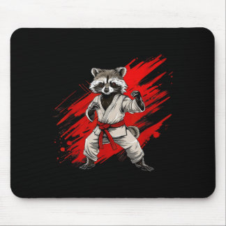 空手アライグマモチーフ テコンドー 柔術 MMA マウスパッド