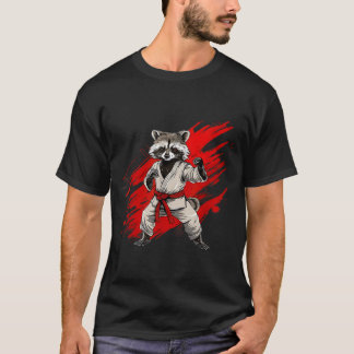 空手アライグマモチーフ テコンドー 柔術 MMA Tシャツ