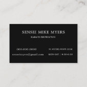 空手インストラクター先生木 名刺 (裏面)