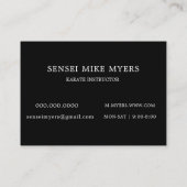 空手インストラクター先生義ビジネスカード 名刺 (裏面)
