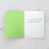 空手カットがお尻誕生日カード カード (内部)