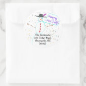 空手カットホリデイ差出人住所 ラウンドシール (バッグ)