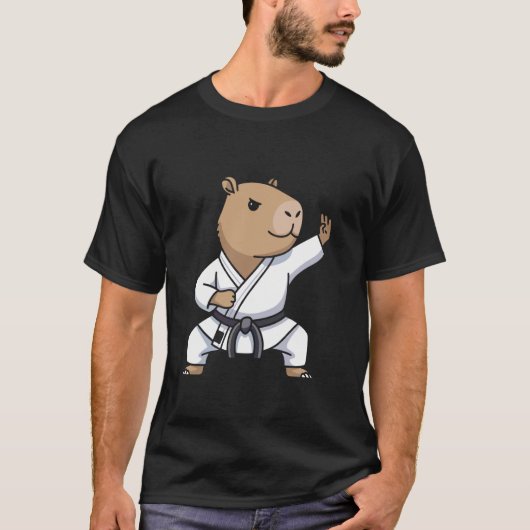 空手カピバラ武道おもしろデザイン子供男の子用G Tシャツ (正面)