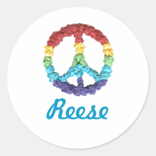 空手カートIDピースサインID- – パーソナライズ ラウンドシール (正面)