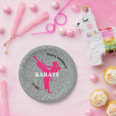 空手ガールグリッターハッピーバースデー紙プレート ペーパープレート (パーティー)