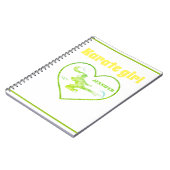 空手ガールグリーンイエローモダンガーリー武術アート ノートブック (左側)