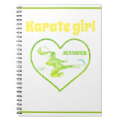 空手ガールグリーンイエローモダンガーリー武術アート ノートブック (正面)