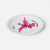 空手ガールハッピーバースデー付き/名前紙プレート ペーパープレート (アングル)