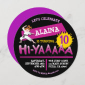 空手ガールバースデーパーティー招待招待状 招待状 (正面/裏面)