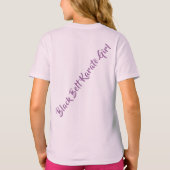 空手ガール武術アーツパープルピンクユニークかわいい Tシャツ (裏面)